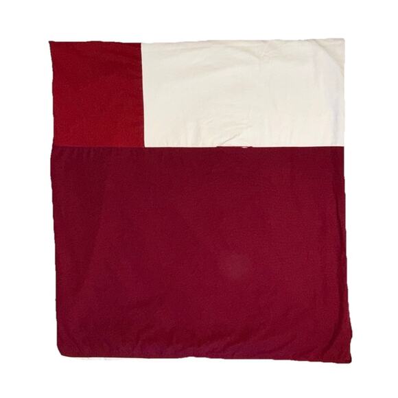 Lacoste Full / Queen Size Luxury Duvet Cover Heavy Cotton Red Maroon White - Picture 2 of 13